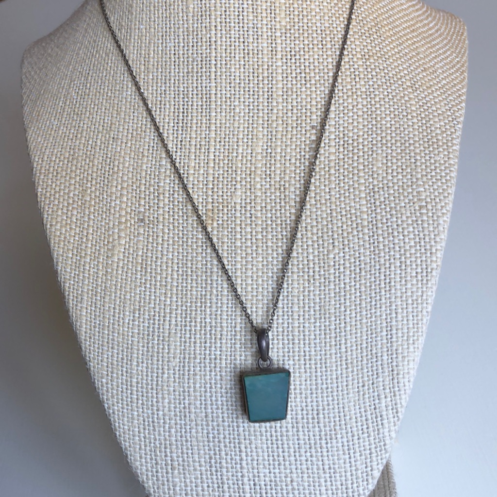 Baroni | Blue Green Sea Glass .925 Silver Necklace